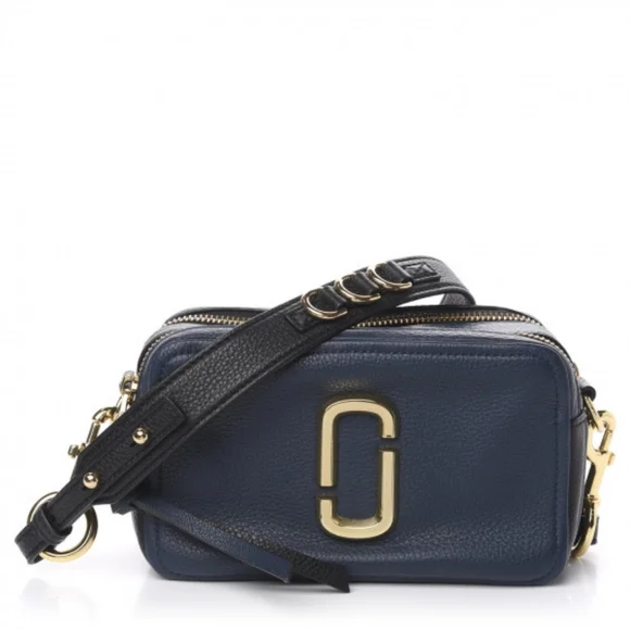 Like New Marc Jacobs Calfskin Softshot 21 Crossbody Bag Navy - Picture 2 of 10